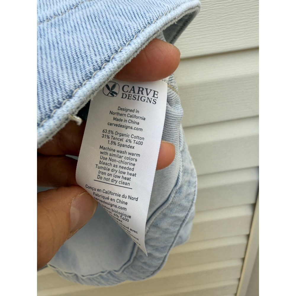 Carve Designs Denim Shacket Light Wash Button Front Womens Large New - Picture 5 of 5